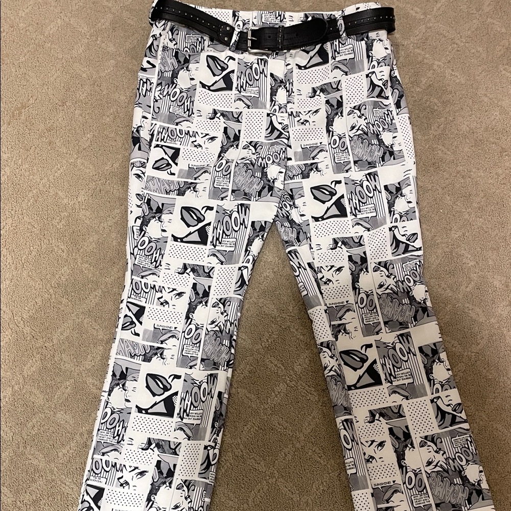 MAC Collection Black & White Comic-Panel Cropped Pants 12